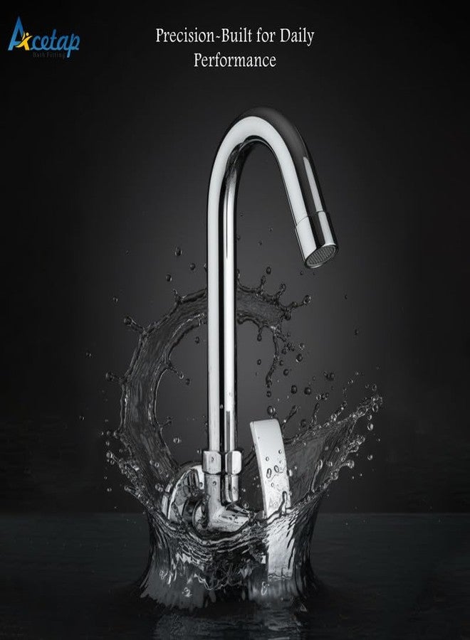 Acetap ACE - 04 Sink Tap for Kitchen Sink 360 Degree Rotating with Foam Flow, Brass Tap with Chrome Finish Full Brass tap with Wall Flange | (Pack of 1) | 7-Year Manufacturer Warranty - Image 4